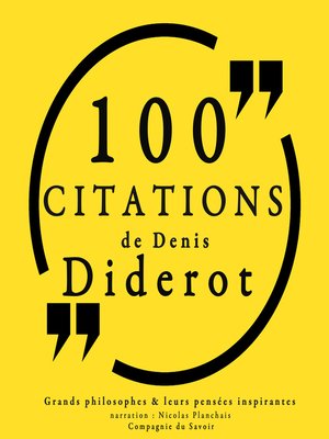 cover image of 100 citations de Diderot